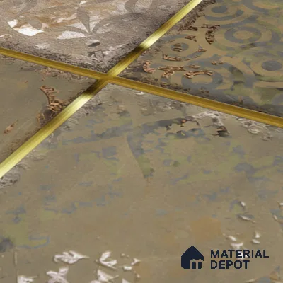 Metallic Wall Tile TL 07236 Rustic Gold 1 ft x 1 ft Ceramic Glossy Finish - 9 mm  | 2 mm Spacer is Mandatory | Suitable For Bathroom, Kitchen, Dining Area | Please Expect a Slight Variation of Pattern (Sample)